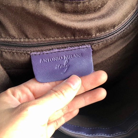 Antonio Melani Leather Totes in Purple - Picture 2 of 4